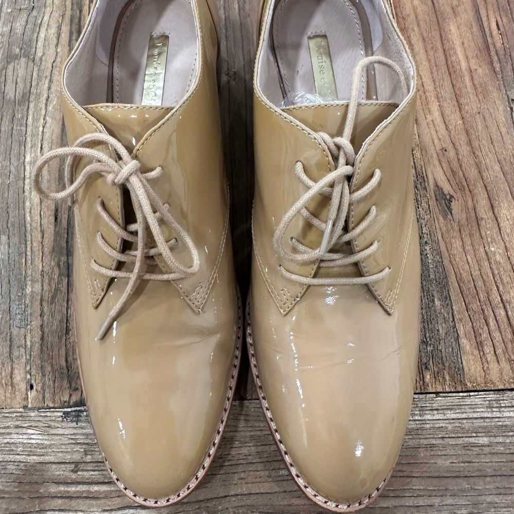 Louise et Cie Tan Patent Leather Loafers